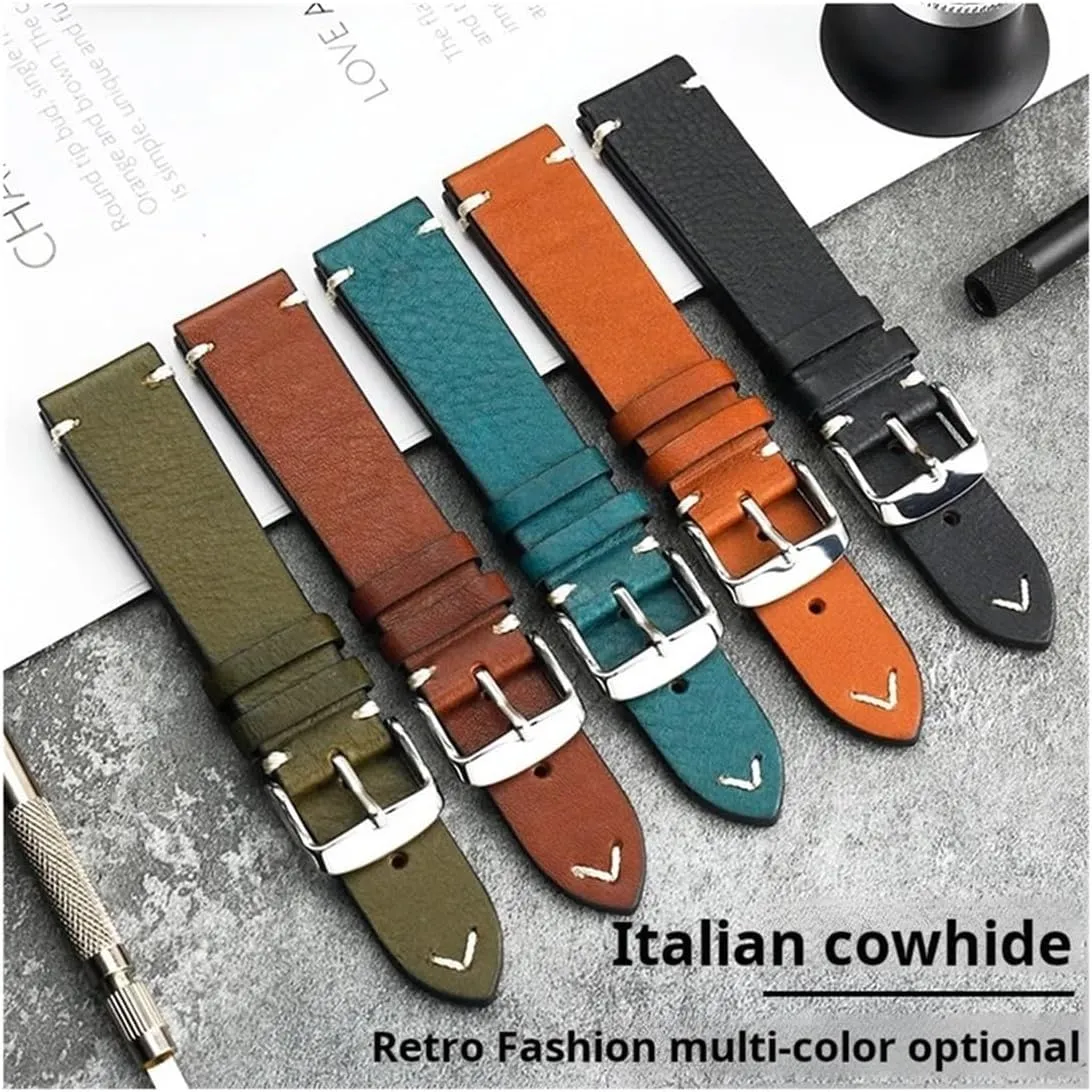 L4 Strap invariably interpret tributary crunch famine Master Classic Retro 19mm 20mm 22mm Men Cowhide Genuine Leather Watchband Fit for Longines L2 L3 