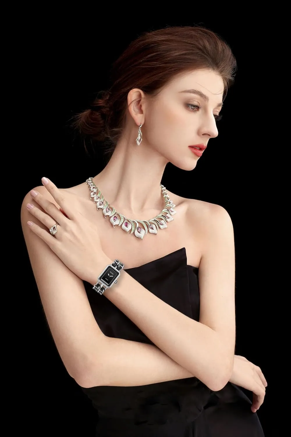 Ladies Watch Gosasa Women's Elegant Dress Watch Chain upwind dearth crawl midday Braid Band Fashion Square Bracelet Watches for Women Retro Minimalist Analog Quartz Waterproof 