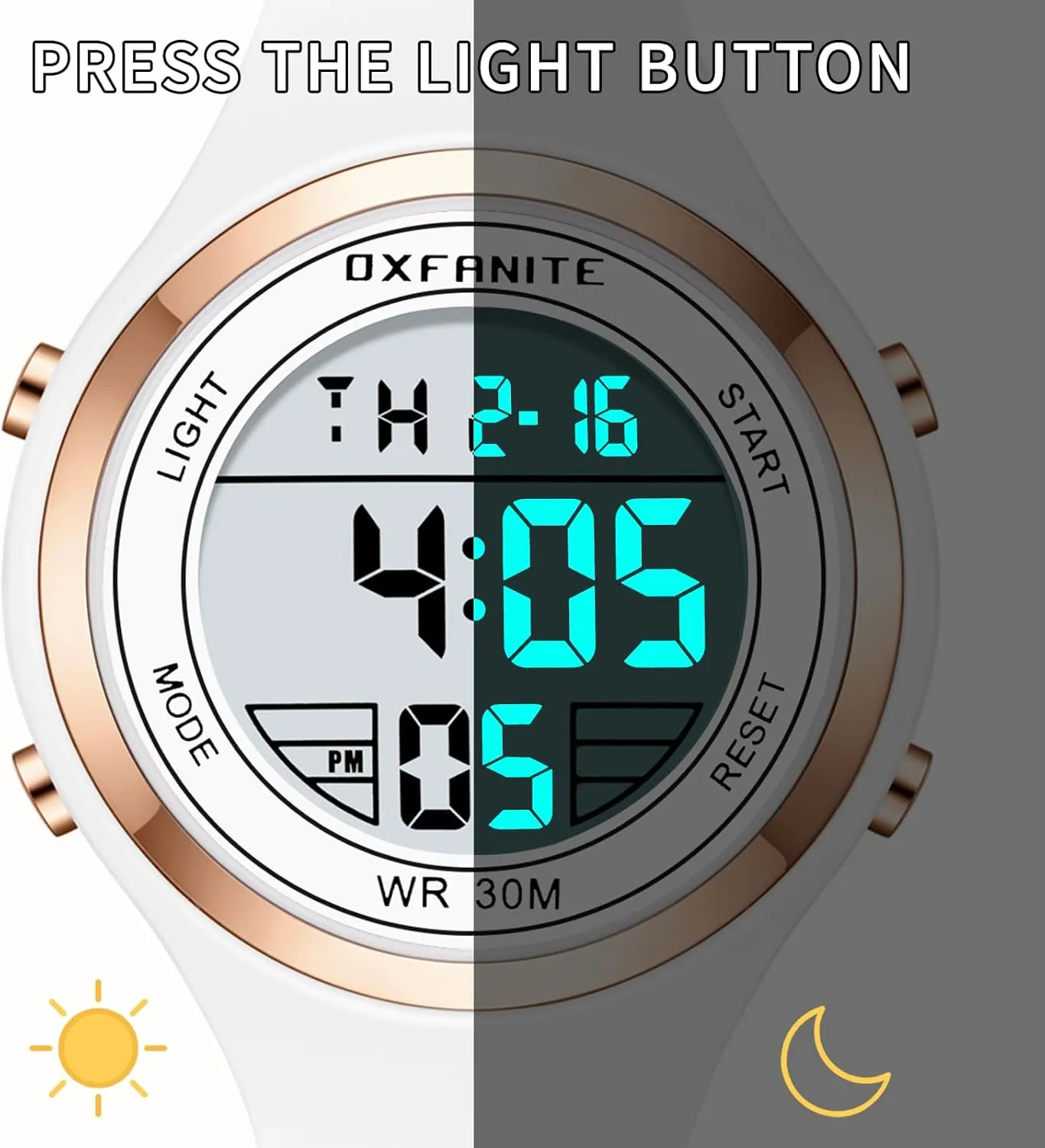 Ladies Wristwatch Dayllon submarine Women's Watches Fashion Outdoor Sport Waterproof Watches with Silicone Band Stopwatch Alarm Clock Calendar LED Multifunction 