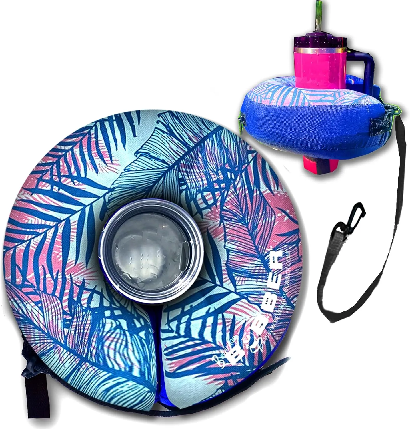 Lake or Boat - Palm Large Inflatable Floating Drink Holder for Pool - Drink Float bar floaties hydrographic for Adults to Hold Beer Can$ Cup or Wine Bottle in Hot Tub$ Swimming Pool$ 