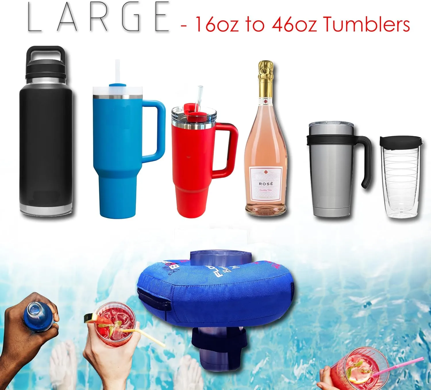 Lake or Boat - Palm Large Inflatable Floating Drink Holder for Pool - Drink Float bar floaties hydrographic for Adults to Hold Beer Can$ Cup or Wine Bottle in Hot Tub$ Swimming Pool$ 