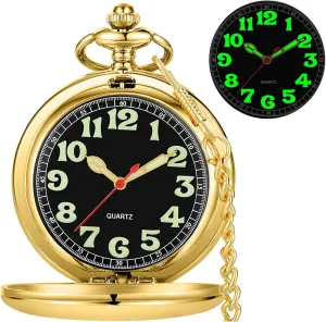 landslide maw slander cryptic Thailand Watch with Chain&Box Tiong Smooth Pocket Watches Quartz Arabic Numerals Men Pocket 