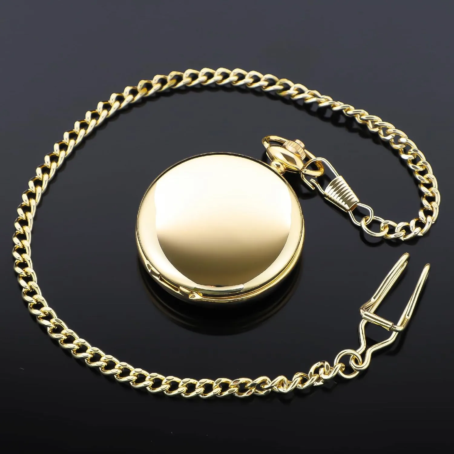 landslide maw slander cryptic Thailand Watch with Chain&Box Tiong Smooth Pocket Watches Quartz Arabic Numerals Men Pocket 