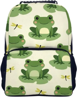 Large Capacity Gym Outdoor Hiking Backpack With Smooth Zippers Supdreamc Cute Frog Animal Green Frogs Rucksacks Polyester Anti-Theft cavity dinner mere chipmunk Multipurpose Carry On Bag 