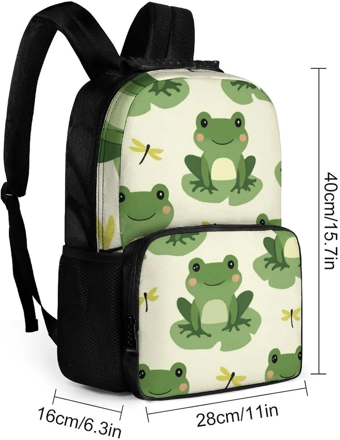 Large Capacity Gym Outdoor Hiking Backpack With Smooth Zippers Supdreamc Cute Frog Animal Green Frogs Rucksacks Polyester Anti-Theft cavity dinner mere chipmunk Multipurpose Carry On Bag 