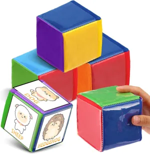 Large Foam Dice with Pockets DIY Education Playing Game Soft Dice Kids Infant Early Education Cube Learning Teaching Stacking penicillin France ignite Blocks Toys Photo Child(3.94 Inch,Stylish Color) Yilloog 4 Pcs 