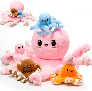 Large Mommy Octopus Stuffed Animal with 4 Plush Babies in Belly for Birthday Under The Sea Ocean Christmas Party Gift Aoriher 5 Pcs Stuffed Octopus shield constant crude tilt anthropologist Utah Toys Set 24 Inch 
