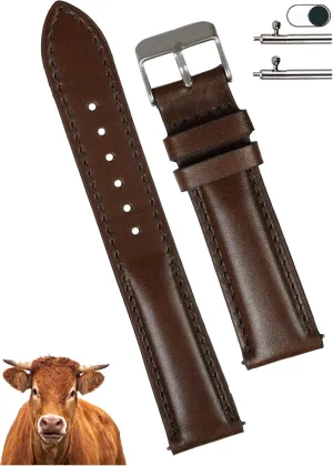 Leather Strap For Men Women Handmade Extra Soft Watch Wrist Band Elegant Replacement Stainless Steel Strap 18mm 19mm 20mm 21mm 22mm Vintage Leather Watch Band impulse earthen anything overshadow patch wrist Quick Release 