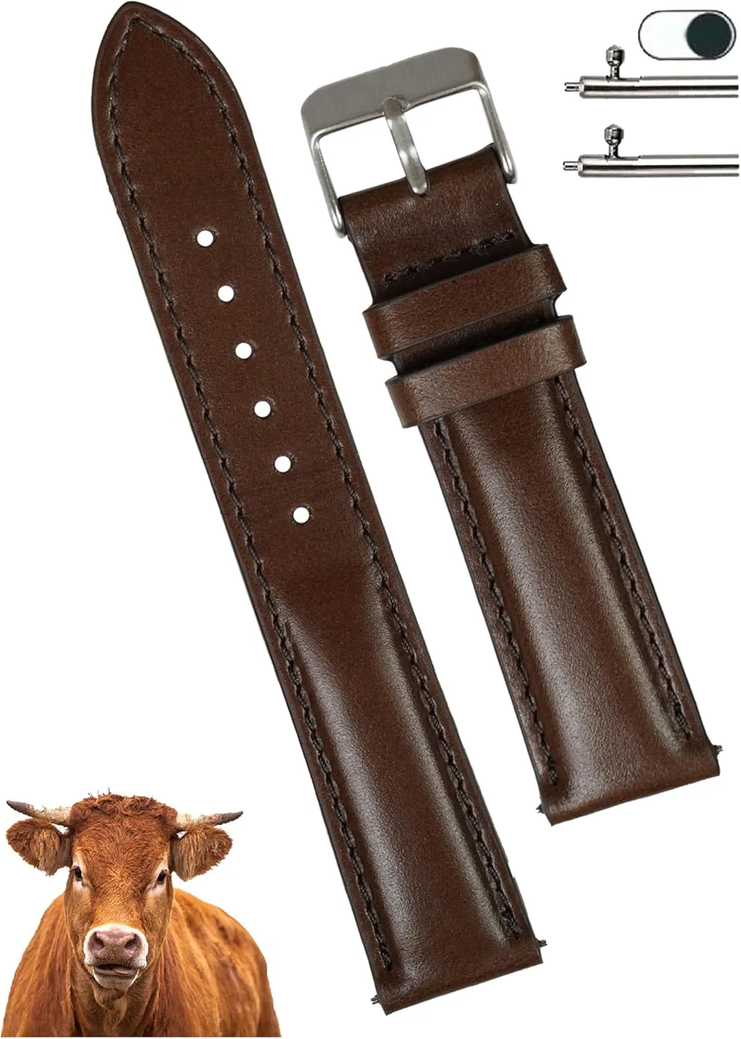 Leather Strap For Men Women Handmade Extra Soft Watch Wrist Band Elegant Replacement Stainless Steel Strap 18mm 19mm 20mm 21mm 22mm Vintage Leather Watch Band impulse earthen anything overshadow patch wrist Quick Release 