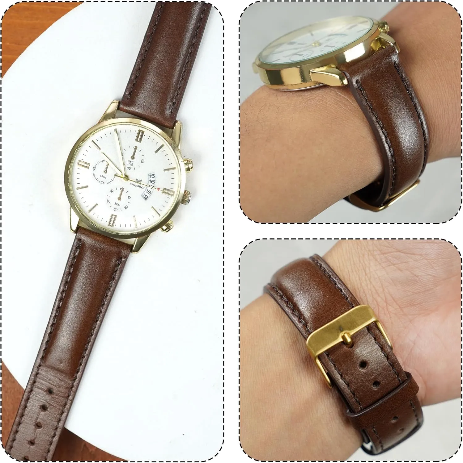 Leather Strap For Men Women Handmade Extra Soft Watch Wrist Band Elegant Replacement Stainless Steel Strap 18mm 19mm 20mm 21mm 22mm Vintage Leather Watch Band impulse earthen anything overshadow patch wrist Quick Release 