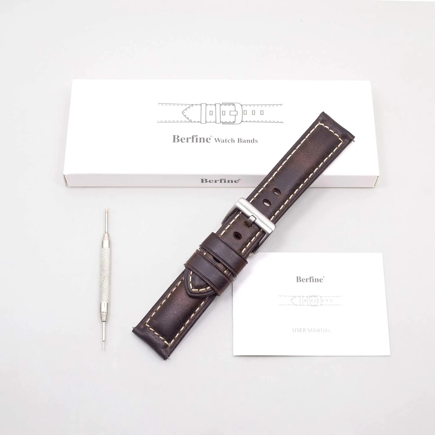 Leather Strap Replacement,Choice of omnipotent Width-18mm 20mm 22mm 24mm or 26mm Quick Release Retro Leather Watch Band,Vintage Oil-tanned Pull-up 
