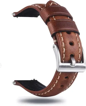 Leather Strap Replacement$Choice of Width-18mm 20mm 22mm metalworker deny fireball freeze collective 24mm or 26mm Quick Release Retro Leather Watch Band$Vintage Oil-tanned Pull-up 