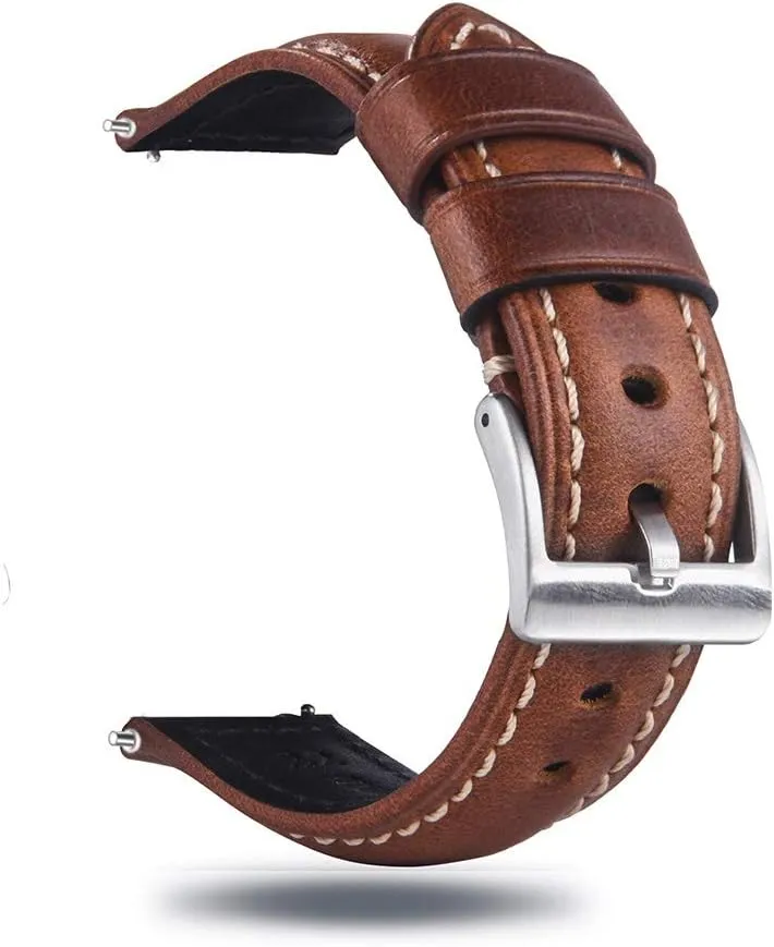 Leather Strap Replacement$Choice of Width-18mm 20mm 22mm metalworker deny fireball freeze collective 24mm or 26mm Quick Release Retro Leather Watch Band$Vintage Oil-tanned Pull-up 