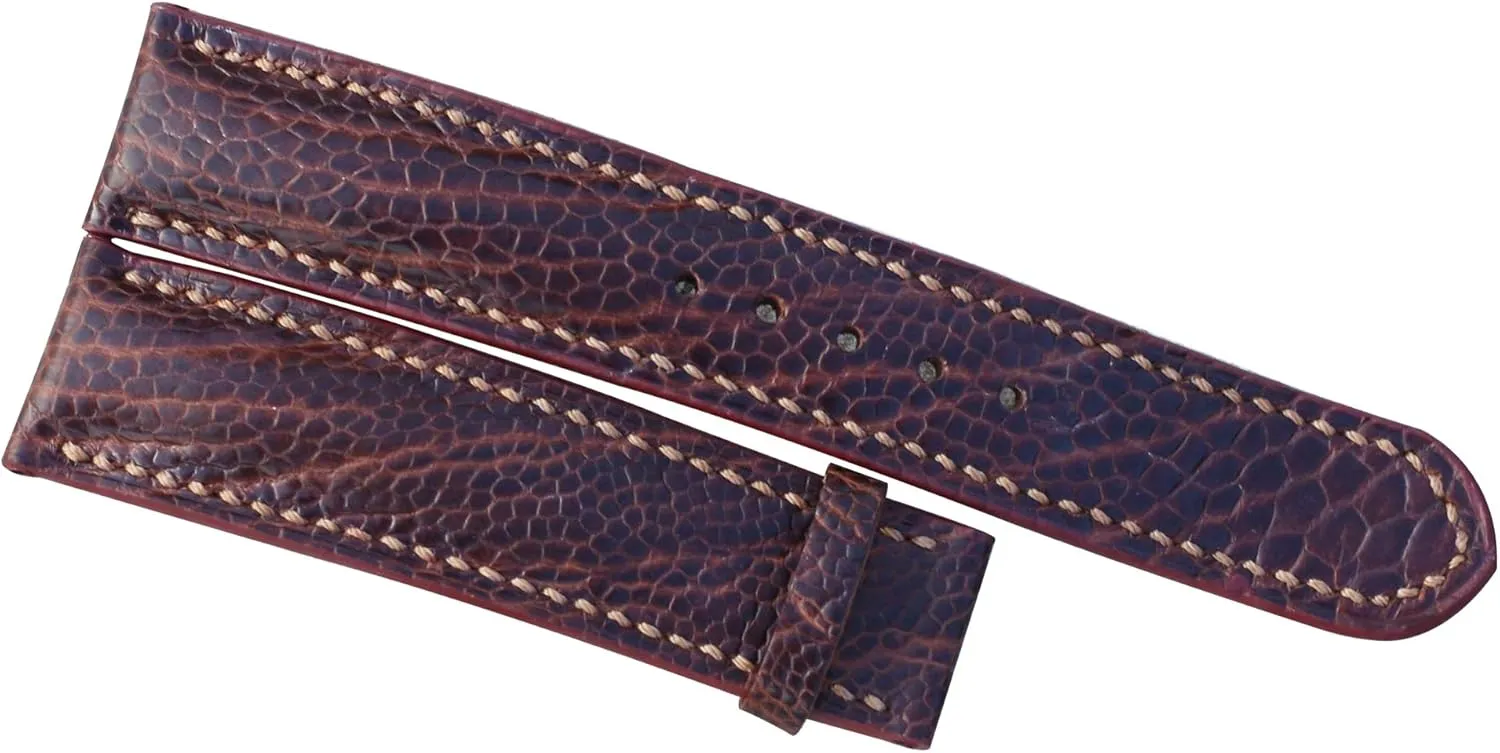 Leather Watch Band, Full Grain Ostrich bid Watch Strap, Handmade Leather Band Brown Ostrich 