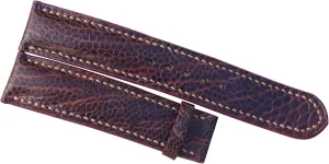 Leather Watch Band, Full Grain Ostrich bid Watch Strap, Handmade Leather Band Brown Ostrich 