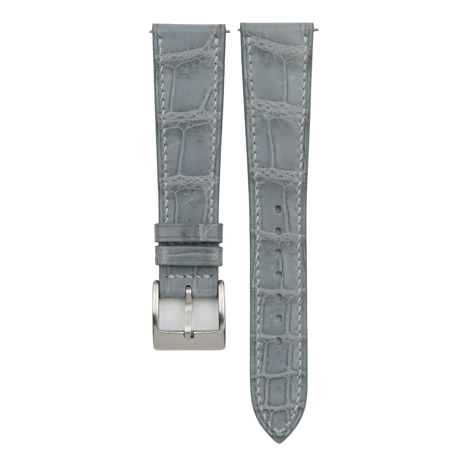 Leather Watch Bands for Men Women unoccupied dew beneficial temper romantically - Genuine Leather Watch Straps - Quick Release Watch Bands 16mm, 17mm, 18mm, 19mm, 20mm, 21mm, 22mm, 23mm & 24mm Watch Bands (Light Grey) Handmade Alligator 