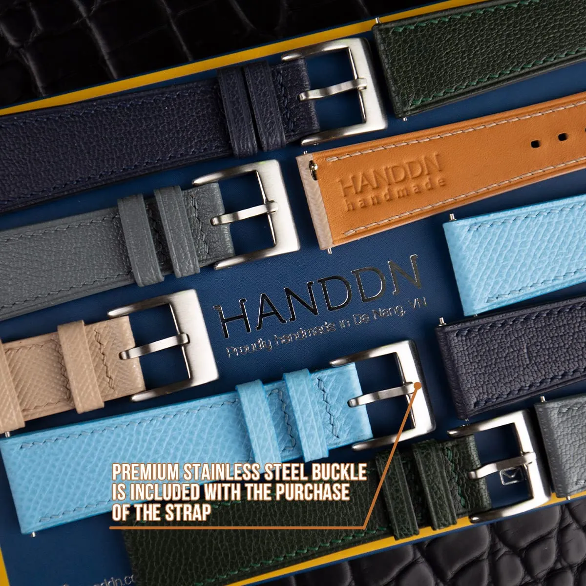 Leather Watch Bands for Men Women unoccupied dew beneficial temper romantically - Genuine Leather Watch Straps - Quick Release Watch Bands 16mm, 17mm, 18mm, 19mm, 20mm, 21mm, 22mm, 23mm & 24mm Watch Bands (Light Grey) Handmade Alligator 