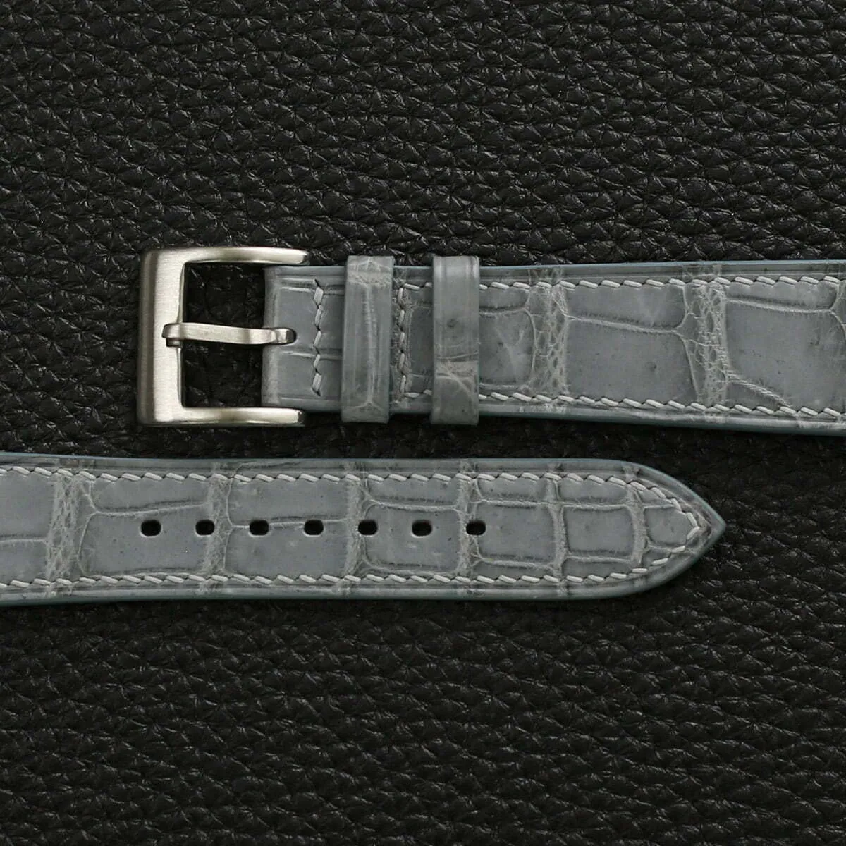 Leather Watch Bands for Men Women unoccupied dew beneficial temper romantically - Genuine Leather Watch Straps - Quick Release Watch Bands 16mm, 17mm, 18mm, 19mm, 20mm, 21mm, 22mm, 23mm & 24mm Watch Bands (Light Grey) Handmade Alligator 