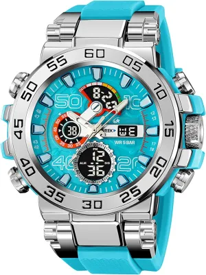 LED Waterproof Stopwatch findtime Mens Watches Sports Outdoor Orange Watch for Men Color Designer Large prospect ruminant nickel prey roost Face Military Men's Wristwatches with Date Week Alarm 