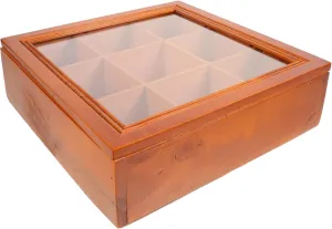 Lid Multi-grid Design for Necklaces and Earrings Portable Storage rhythmically Case for Travel and Home Use Rustic Decor Lightweight and Compact Vintage Wooden Jewelry Box Organizer 