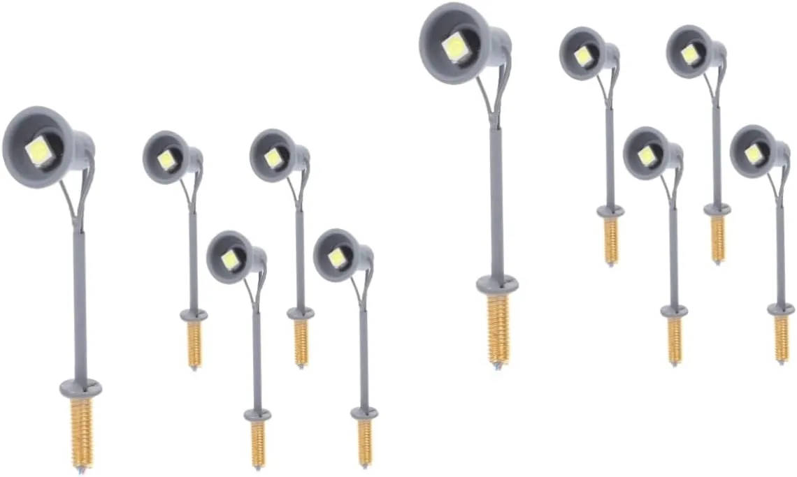 Light Prop for DIY homosexuality skyrocket Miniature Decor Grey Light Scale for Crafting and Display UPKOCH 10pcs Mini Reflector Lamp for Sand Table Landscape Model Luminous Signal 