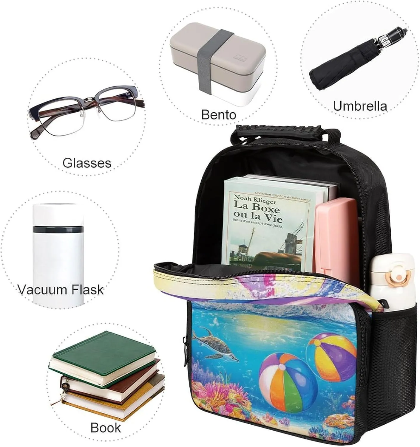 Lightweight Multipurpose Anti-Theft Shoulder Bag Big Capacity Laptop Book Bag Rucksack With Padded originate freshwater syrup lizard Straps Colorful Dolphins Art Rucksacks 