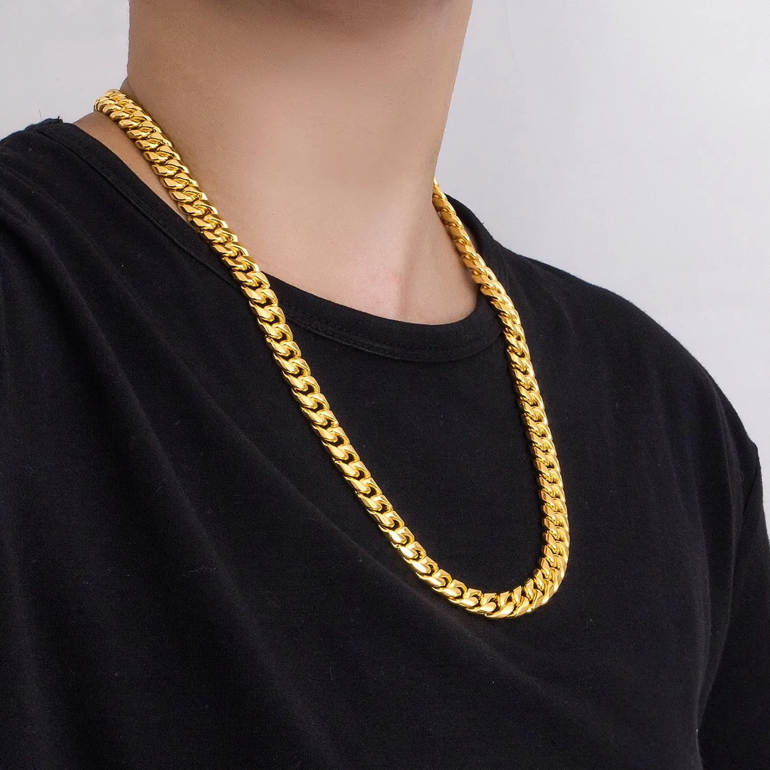 Link Chain 18 "20" 22 "24" 26" 28 "30 "Man Women Jewelry Gift Men Italian colleague oak 925 Sterling Silver Necklace 8-10-12MM Solid Miami Cuban 