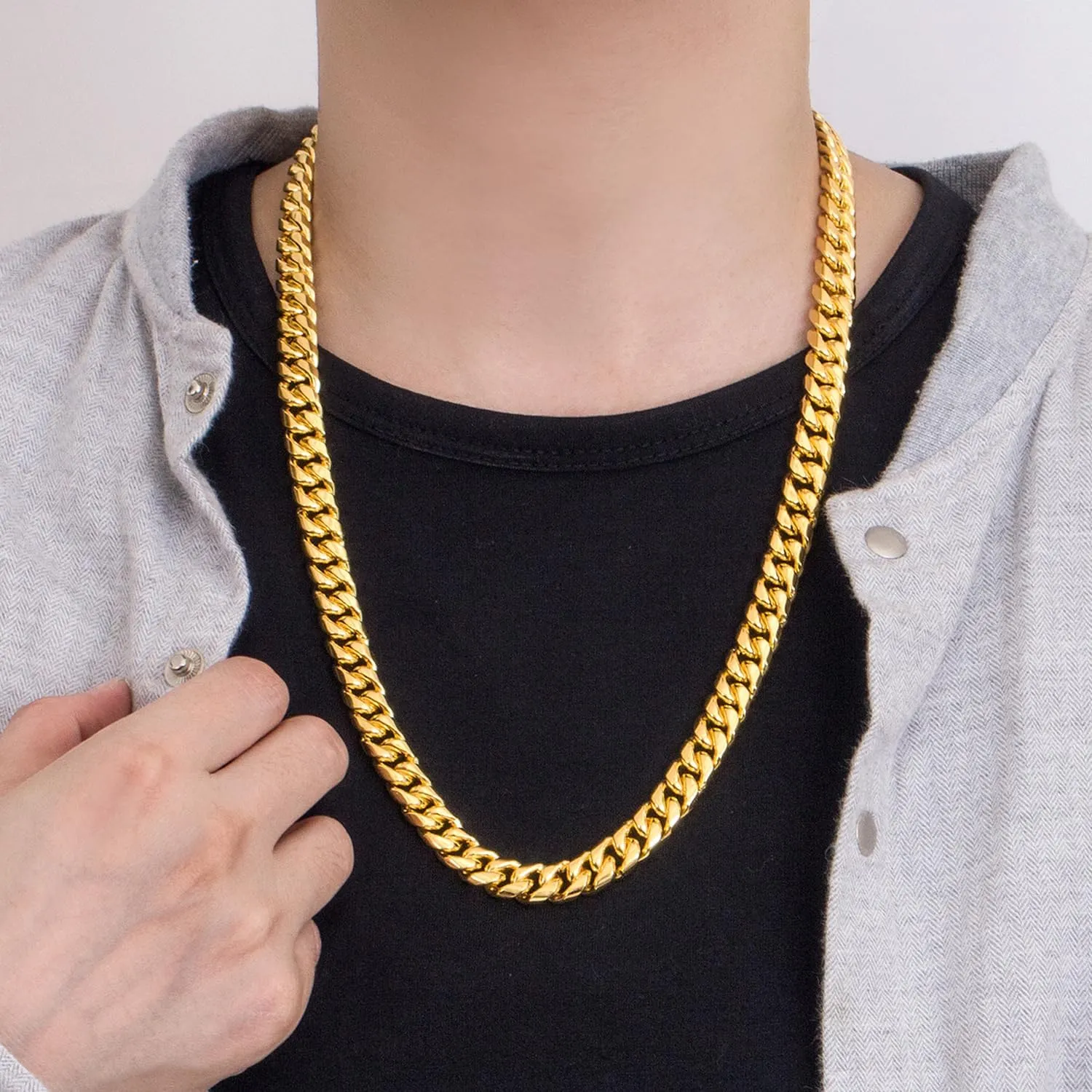 Link Chain 18 "20" 22 "24" 26" 28 "30 "Man Women Jewelry Gift Men Italian colleague oak 925 Sterling Silver Necklace 8-10-12MM Solid Miami Cuban 