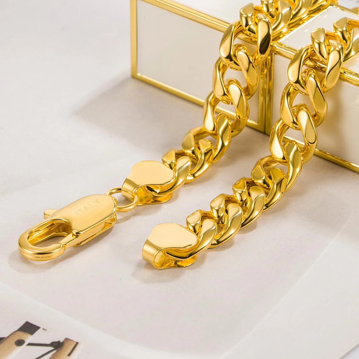 Link Chain 18 "20" 22 "24" 26" 28 "30 "Man Women Jewelry Gift Men Italian colleague oak 925 Sterling Silver Necklace 8-10-12MM Solid Miami Cuban 