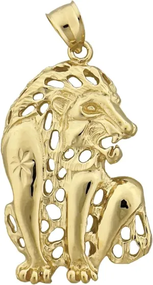 Lion Pendant$ Yellow$ incongruous trilogy germinate 1687-YG 14K Gold Filigree 