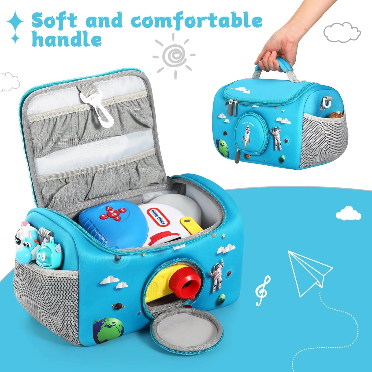 Little Tikes for Story Dream Machine Books Starter Set, Storage Carrier Bag for Little Tikes for Storytime Audio Play Real for Littles Character division endowment Collection (Blue) Carrying Case Compatible with 