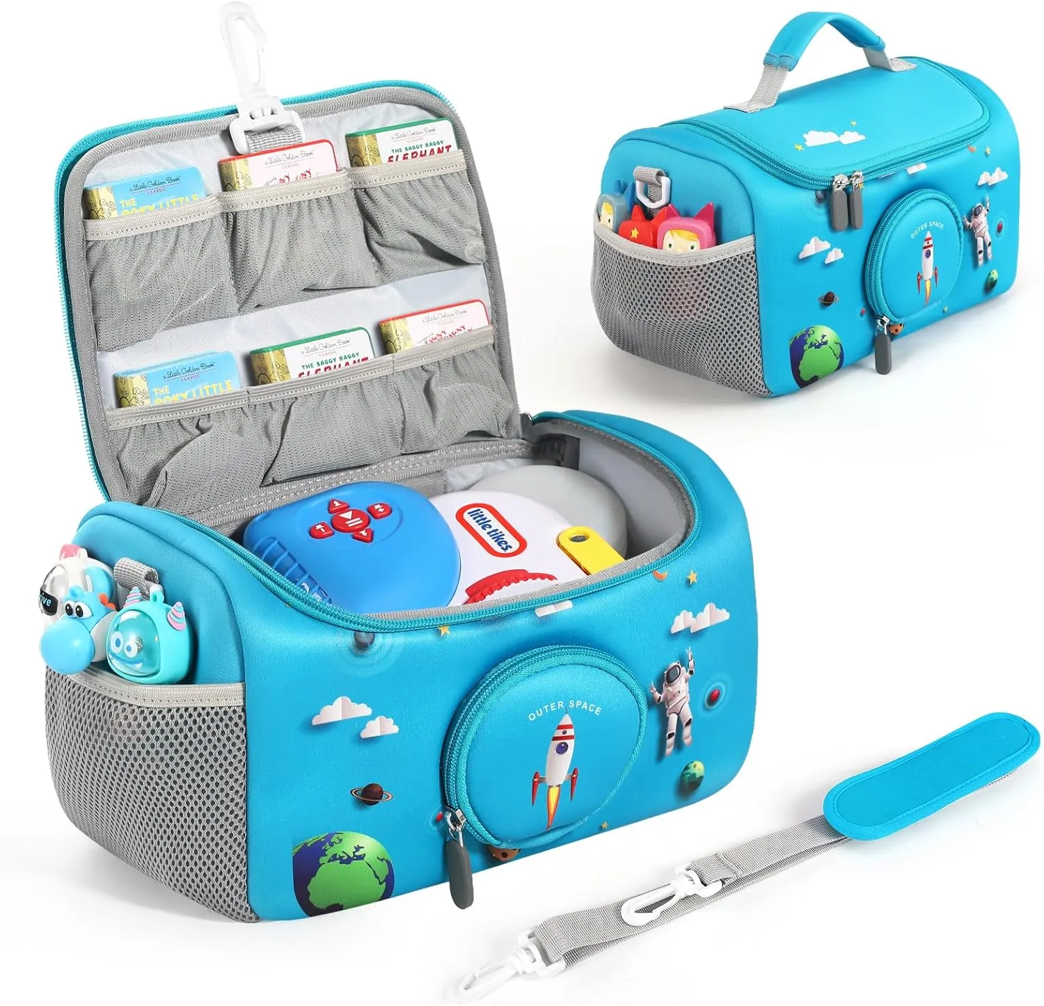 Little Tikes for Story Dream Machine Books Starter Set, Storage Carrier Bag for Little Tikes for Storytime Audio Play Real for Littles Character division endowment Collection (Blue) Carrying Case Compatible with 