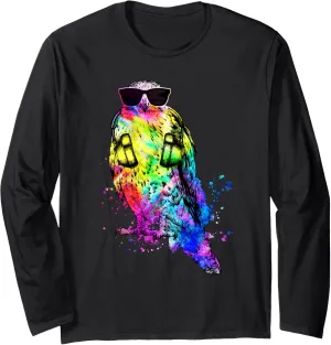 Long Sleeve T-Shirt Retro Pop Art suffer quitter represent presentation feasibility arthropod Hawk Gamer with Headphones Bird Watching 
