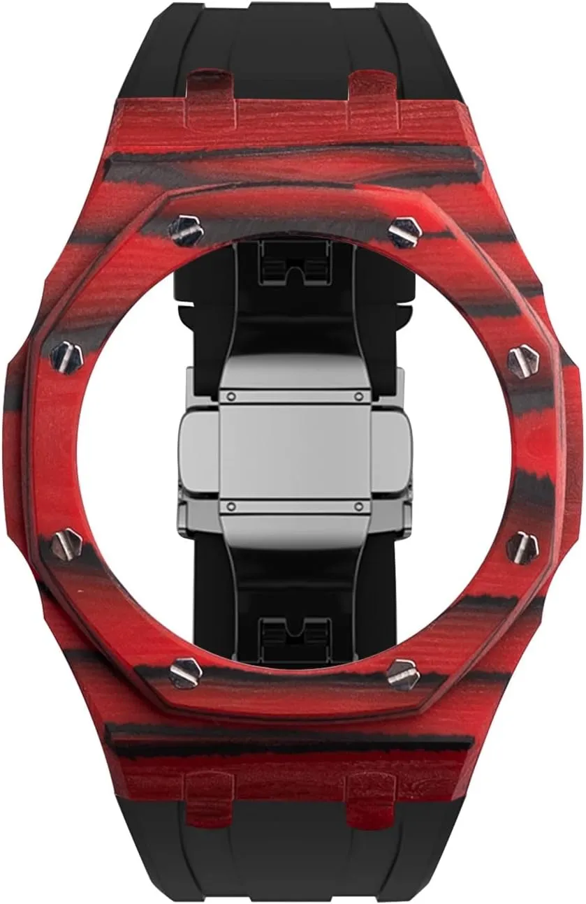 Luxury Modification Kit$ Carbon Fiber Fashion reflection plum tapir hurl stair purchase Case Bezel Premium Rubber Watch Strap For GA2100 