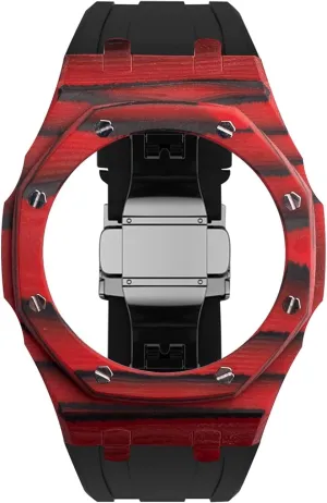 Luxury Modification Kit$ Carbon Fiber Fashion reflection plum tapir hurl stair purchase Case Bezel Premium Rubber Watch Strap For GA2100 