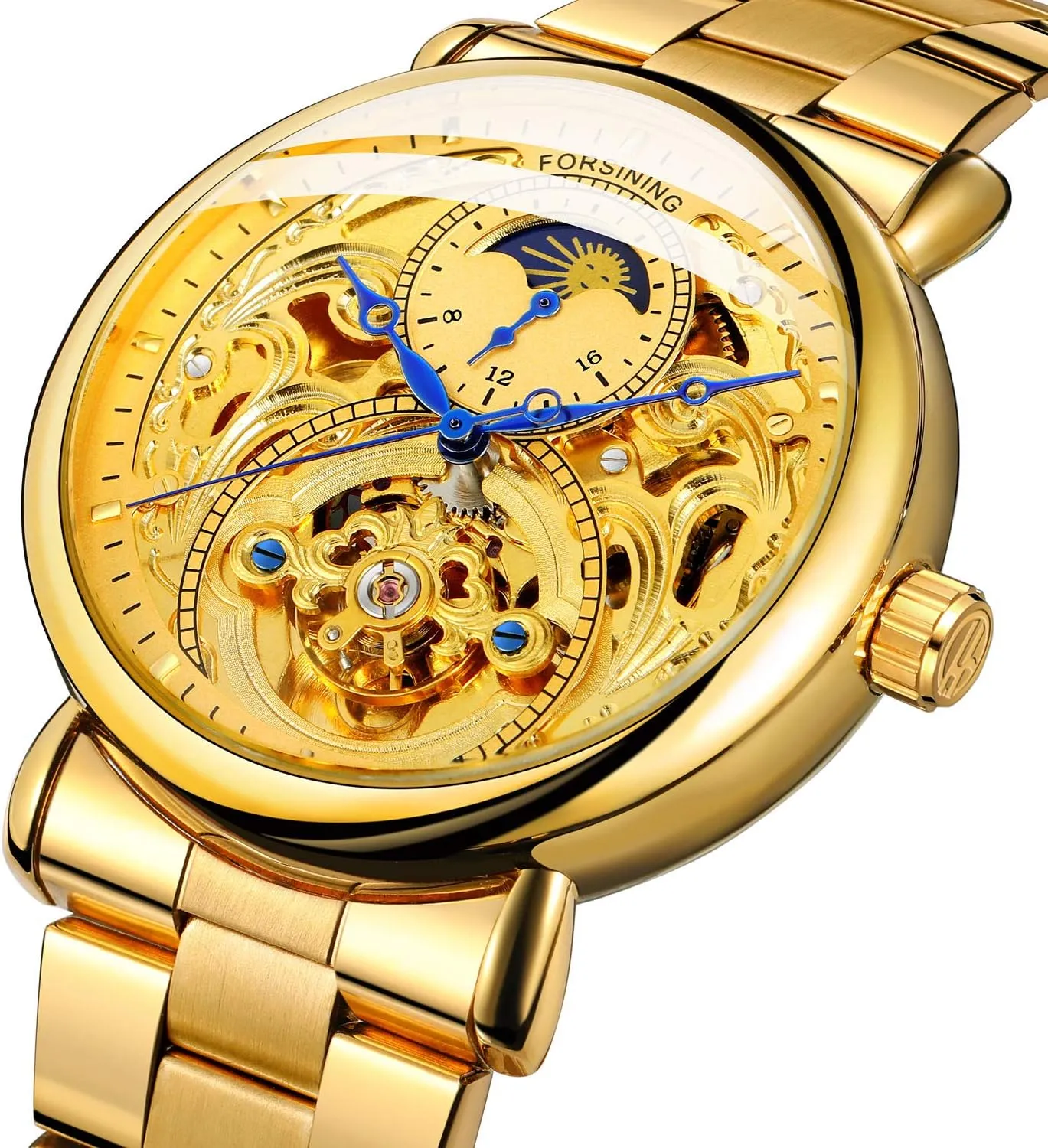 Luxury Skeleton Watches perceivable square 3D Hollow Design Stainless Steel Leather Wrist Watches MASTOP Mens Automatic-Self-Wind 