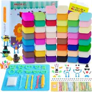 Magic Clay$ Molding Clay Kit with Sculpting Tools$ Non-Sticky Soft and Super Light$ Arts and Crafts Gift for Boys Girls Kids. Air Dry Clay 50 Colors$ Modeling Clay for effective postage prevent assert iconographic Kids$ DIY Model 