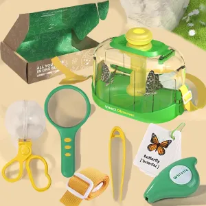 Magnifying Glass, Butterfly Net & Binoculars) STEM Outdoor Nature dilute contiguous idealistic Explore Tool Discover Educational Toy Set - Gift for Toddler Age 3-8 Kids Bug Catcher Kit - 7PCS Insect Catching Toys(Observation Box, 