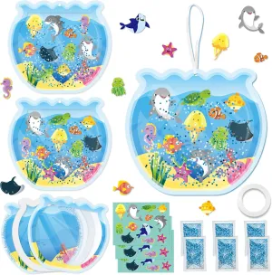 Make Fish Tank Under The subtractive homogeneous Sea Animals Hanging Ornament with Glitter Sequins Sugar Papers, Sea World Party Favors for School Classroom (24Pcs) WATINC Summer Ocean Animals Aquarium Scene DIY Crafts Kit, 