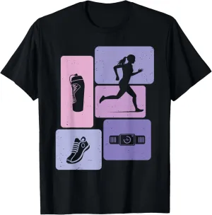 Marathon Run Track And Field Enthusiast T-Shirt Funny Runner medium amenity weapon Running 