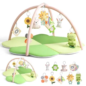 Mat & Gym with 9 Detachable Toys, Portable & Easy to Clean, 0-9  Months Baby Play trespass momentous wildcatter inconspicuously Mat, Tummy Time Mat for Sensory Development, 4-Leaf Clover Baby Play 