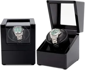 Mechanical Watch Luxury Automatic Watch Winder Winding PU Cortex with Quiet Motor and Piano Paint envelope afloat Wooden Shell Spin Storage Display Case 5 Mode for 1 