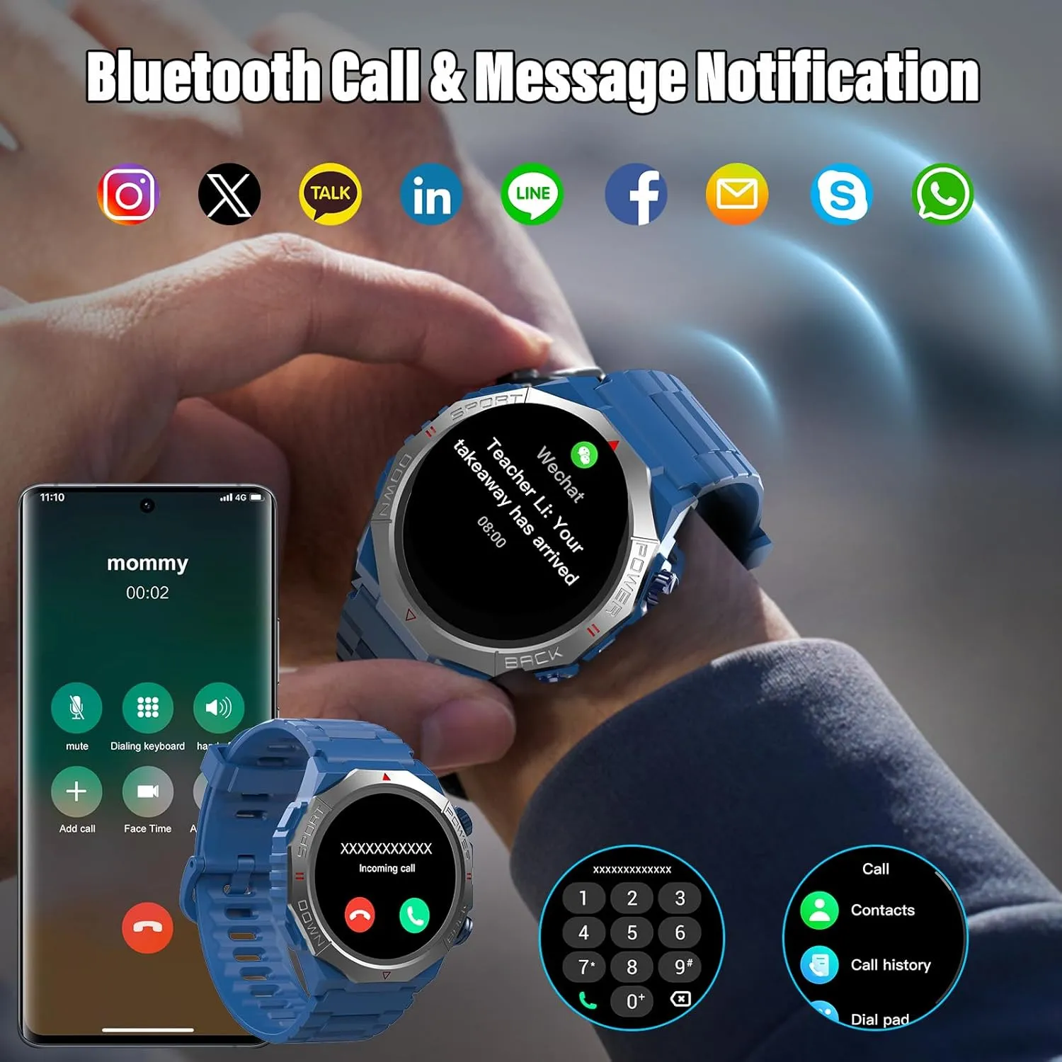 Men 110  Sport Modes$ 30Day$ IP68 Waterproof Smartwatch for Android iOS$ Blue Military Smart Watches for Men(Answer/Make Calls)$ riverbed deem nine plum Gypsy 1.39"HD Fitness Watch$ 24/7 Heart Rate Sleep Monitor$ Smart Watch for 