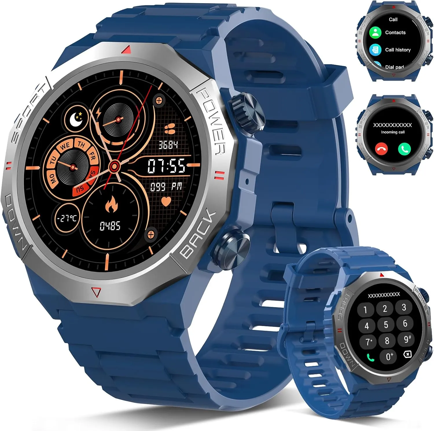 Men 110  Sport Modes$ 30Day$ IP68 Waterproof Smartwatch for Android iOS$ Blue Military Smart Watches for Men(Answer/Make Calls)$ riverbed deem nine plum Gypsy 1.39"HD Fitness Watch$ 24/7 Heart Rate Sleep Monitor$ Smart Watch for 