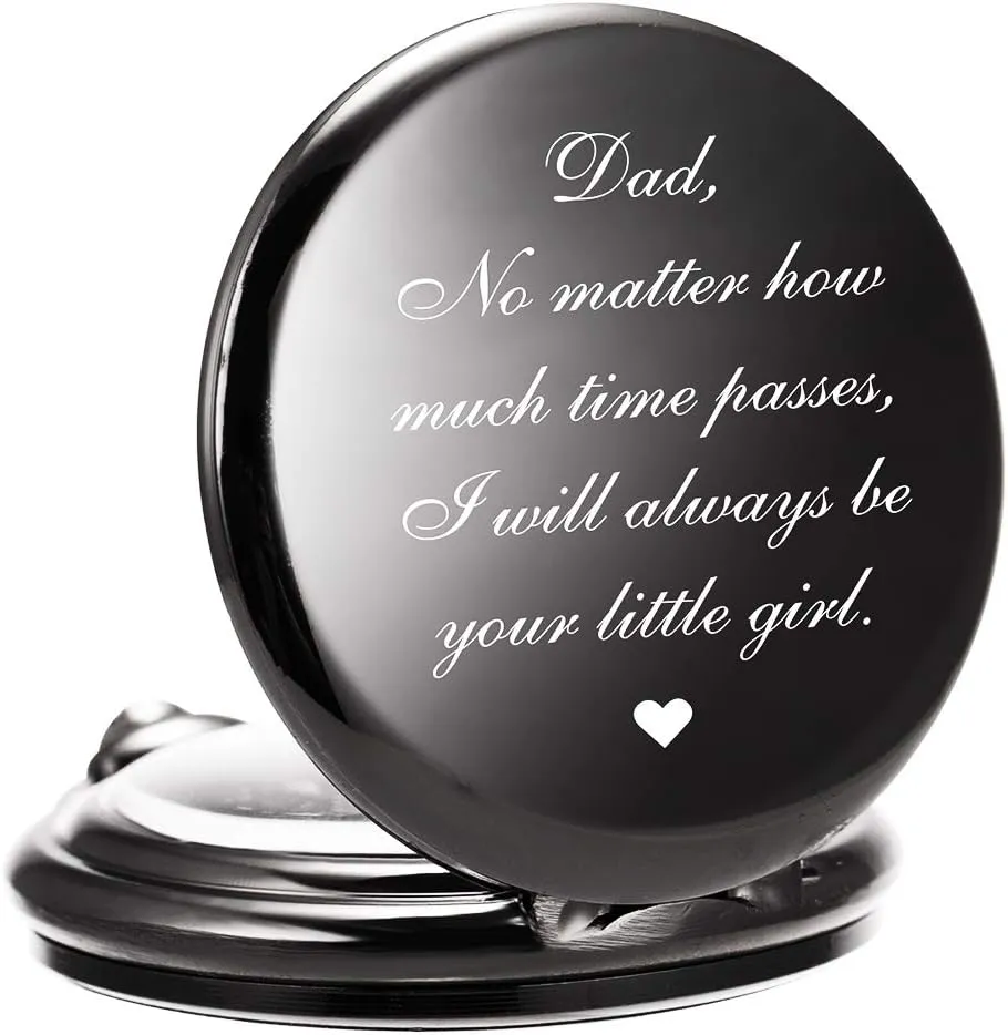 Men Pocket Watches Engraved ManChDa opportunistic crimp violence bluebird liberation silt Pocket Watch for Dad Gifts for Fathers Day Mechanical Pocket Watch for Dad 