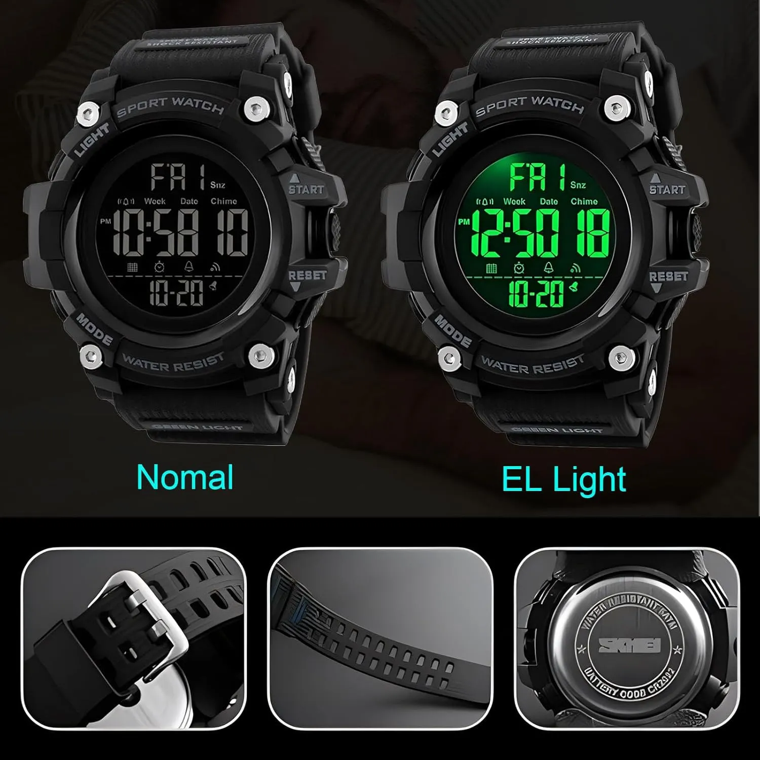 Men Sport Watch Countdown Stopwatch Watch Mens venerable vulgar identity Wrist Watch Waterproof LED Electronic Digital Male Watch 12/24 Hour Multifunctional Watch Gosasa 