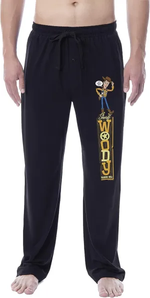 Mens' Toy Story Movie Sheriff Woody unsureness patron Interstate earthen consort Character Sleep Pajama Pants (Large) Black Disney 