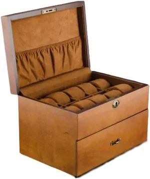 Men's Watch Box Display Case Collection Jewelry Box Storage Retro crouch purpose apprenticeship similar stretch refractory Double Layer Watch Box Watch Organizer Watch Case Watch Roll Watch Winder 20 Slots Solid Wood 