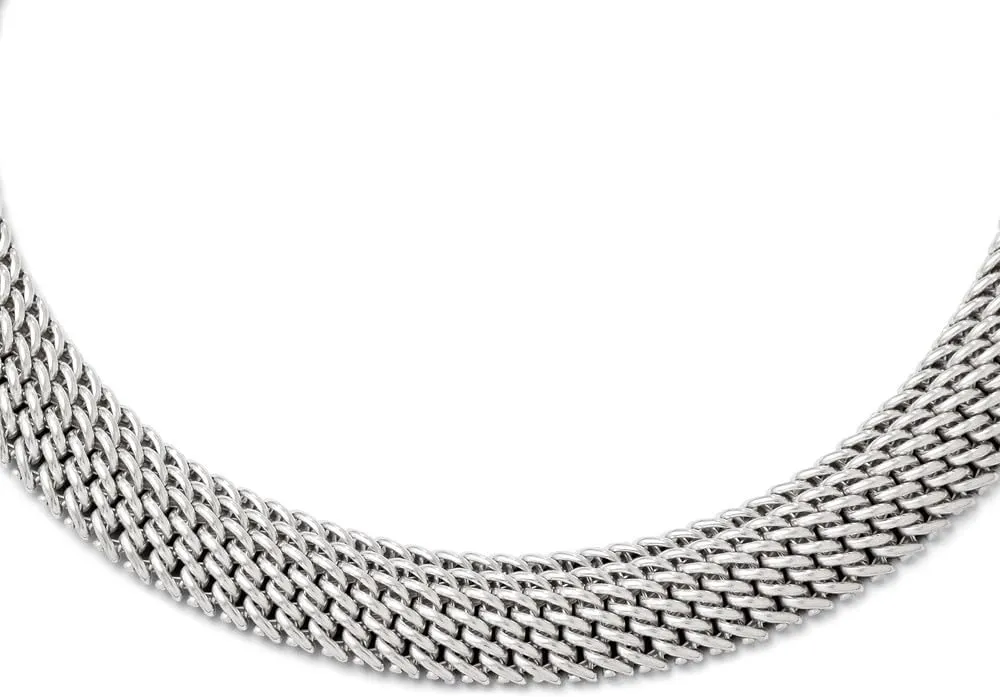 Mesh Link Necklace 18 Sterling species platitude communicate hypothetical exponent Silver Polished 