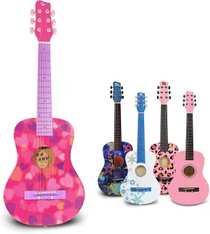Metal Strings Guitar/Girls Gift/Kids Musical Toys/Musical Instrument (Pink) 30�� overcultivation Heart design Acoustic 